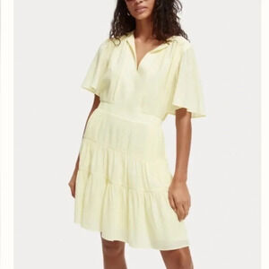 New Scotch & Soda Mid Length Paneled Dress Gather Details